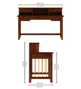 Edin Solid Sheesham Wood Study Table With Storage and Brass Detailing - 3 Years Warranty
