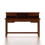 Edin Solid Sheesham Wood Study Table With Storage and Brass Detailing - 3 Years Warranty