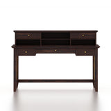 Edin Solid Sheesham Wood Study Table With Storage and Brass Detailing - 3 Years Warranty