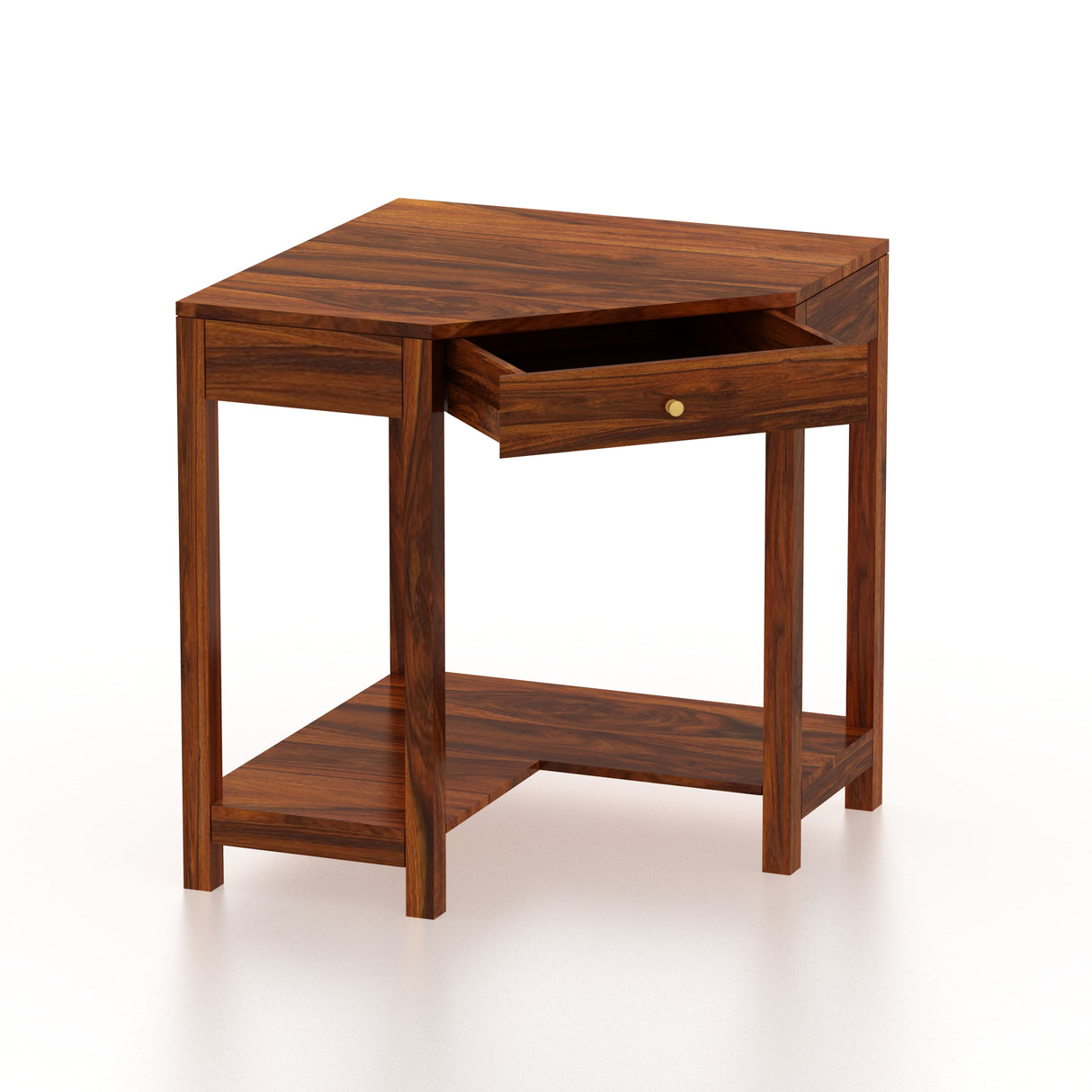 Swiss Solid Sheesham Wood Study Table With Storage - 3 Years Warranty