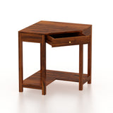 Swiss Solid Sheesham Wood Study Table With Storage - 3 Years Warranty