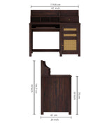 Maharaja Solid Sheesham Wood Study Table With Storage and Rattan Detailing - 3 Years Warranty