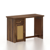 Syrus Solid Sheesham Wood Study Table With Storage and Rattan Detailing(BIG) - 3 Years Warranty