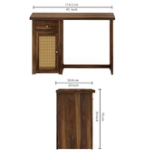 Syrus Solid Sheesham Wood Study Table With Storage and Rattan Detailing(BIG) - 3 Years Warranty