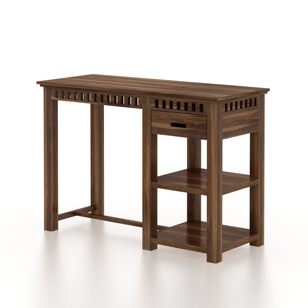 Armania Solid Sheesham Wood Study Table With Open Shelf Storage - 3 Years Warranty