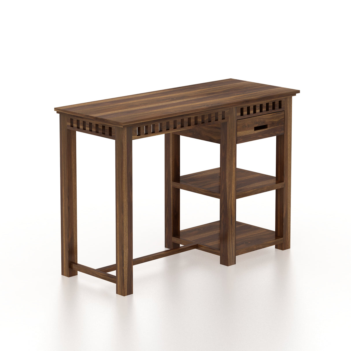 Armania Solid Sheesham Wood Study Table With Open Shelf Storage - 3 Years Warranty