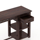 Armania Solid Sheesham Wood Study Table With Open Shelf Storage - 3 Years Warranty