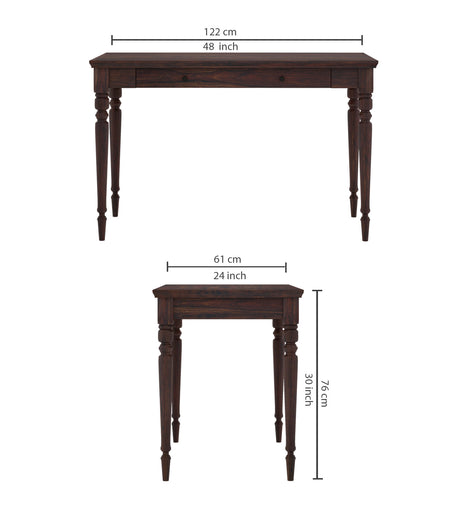 Pillar Solid Sheesham Wood Study Table - 3 Years Warranty