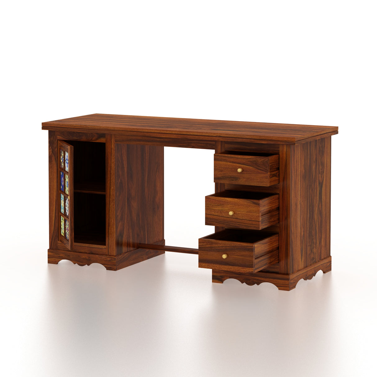 Udaipur Solid Sheesham Wood Study Table With Tiles Detailing - 3 Years ...