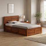 Swiss Solid Sheesham Wood 4 Feet Bed With Box Storage - 3 Years Warranty