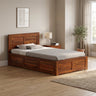 Swiss Solid Sheesham Wood 4 Feet Bed With Box Storage - 3 Years Warranty