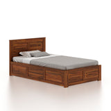 Swiss Solid Sheesham Wood 4 Feet Bed With Box Storage - 3 Years Warranty