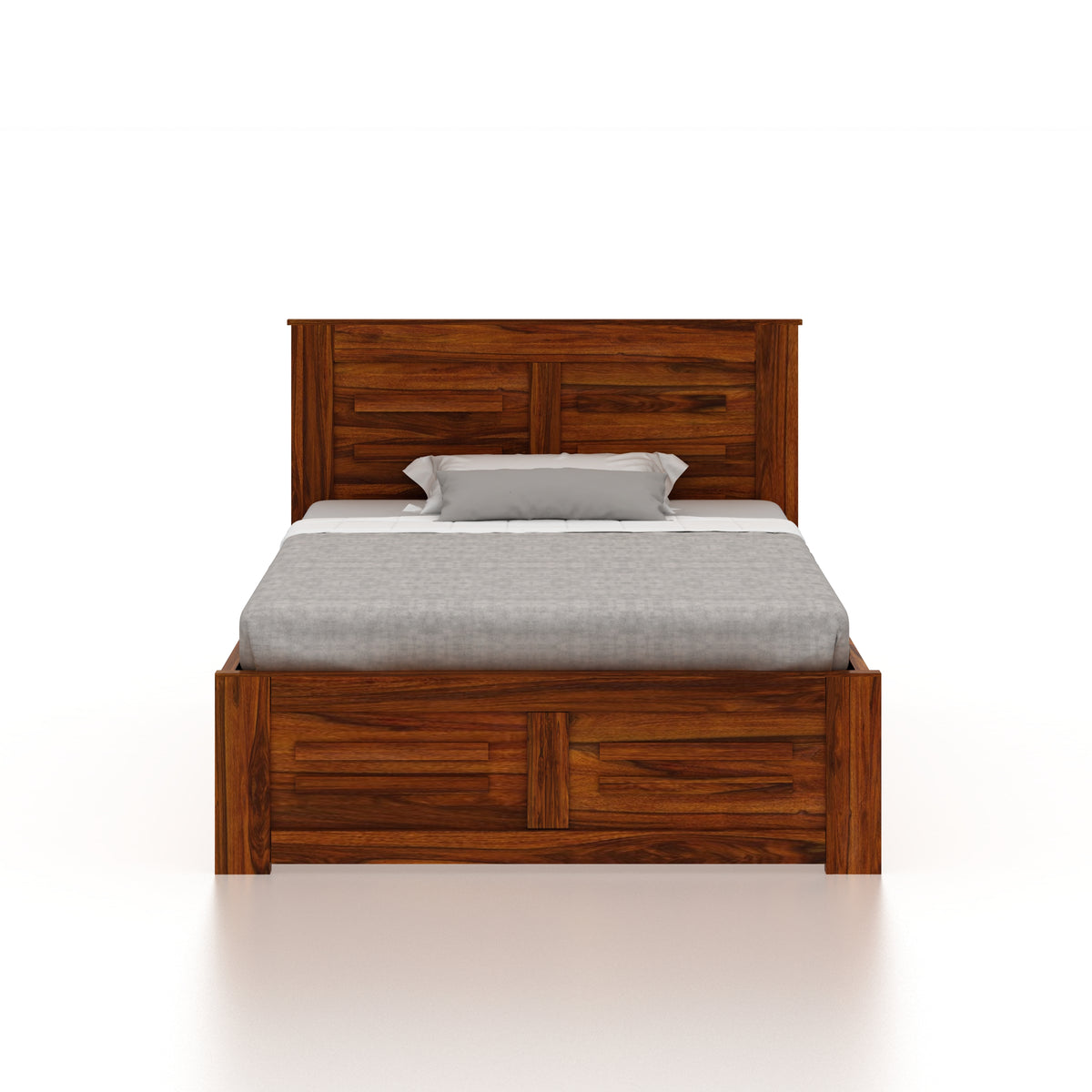 Swiss Solid Sheesham Wood 4 Feet Bed With Box Storage - 3 Years Warranty