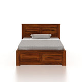 Swiss Solid Sheesham Wood 4 Feet Bed With Box Storage - 3 Years Warranty