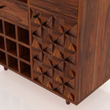 Raj Solid Sheesham Wood Bar Cabinet - 3 Year Warrranty