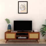 Syrus Solid Sheesham Wood TV Unit Cane - 3 Years Warranty