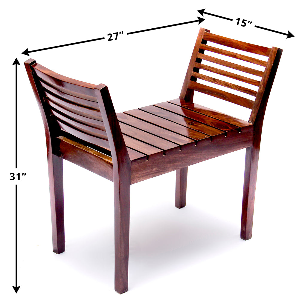Cairo Solid Sheesham Wood Bench - 3 Years Warranty