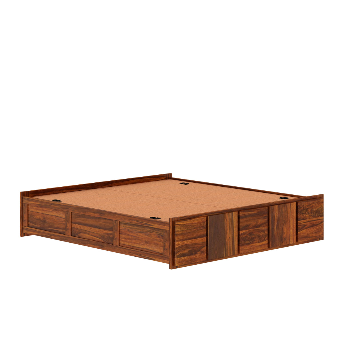 Scott Solid Sheesham Wood Bed With Box Storage Without Headboard - 3 years Warranty