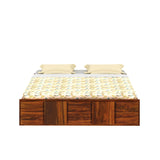 Scott Solid Sheesham Wood Bed With Box Storage Without Headboard - 3 years Warranty