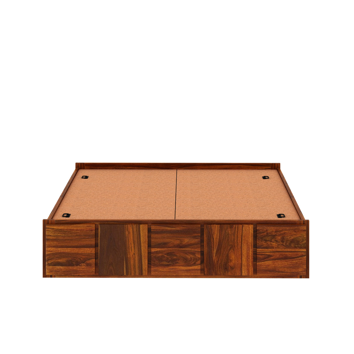 Scott Solid Sheesham Wood Bed With Box Storage Without Headboard - 3 years Warranty