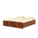 Scott Solid Sheesham Wood Bed With Box Storage Without Headboard - 3 years Warranty