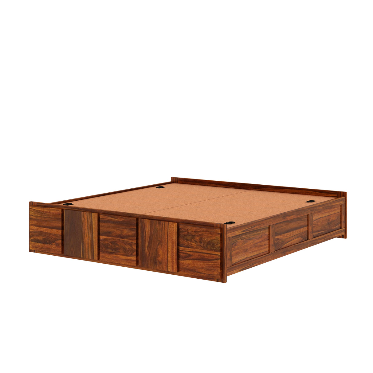 Scott Solid Sheesham Wood Bed With Box Storage Without Headboard - 3 years Warranty