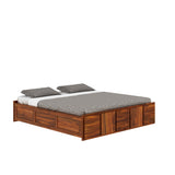 Scott Solid Sheesham Wood Bed With Hydraulic Storage Without Headboard - 3years Warranty