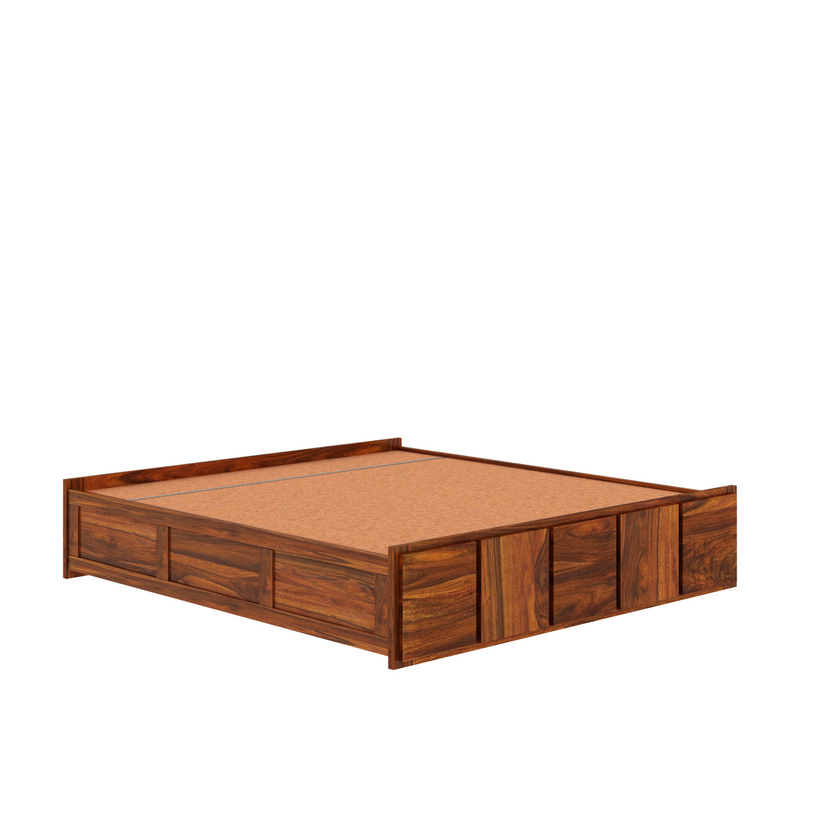 Scott Solid Sheesham Wood Bed With Hydraulic Storage Without Headboard - 1 Year Warranty