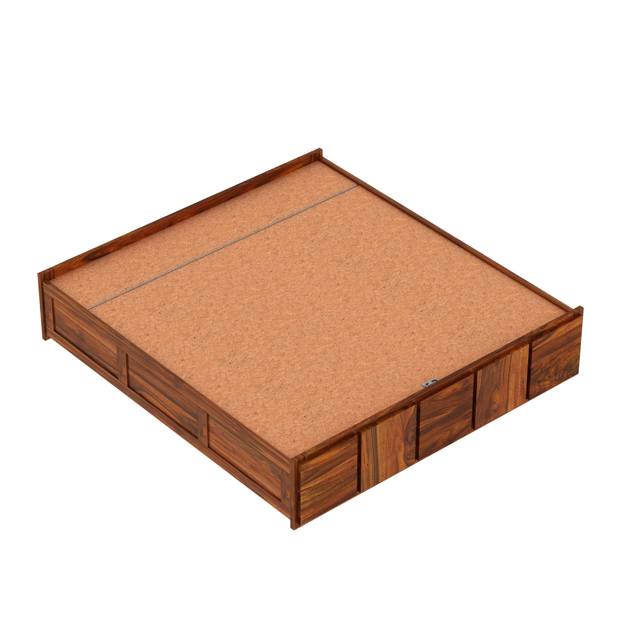 Scott Solid Sheesham Wood Bed With Hydraulic Storage Without Headboard - 3years Warranty