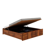 Scott Solid Sheesham Wood Bed With Hydraulic Storage Without Headboard - 3years Warranty