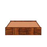 Scott Solid Sheesham Wood Bed With Hydraulic Storage Without Headboard - 3years Warranty