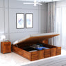 Scott Solid Sheesham Wood Bed With Hydraulic Storage Without Headboard - 3years Warranty