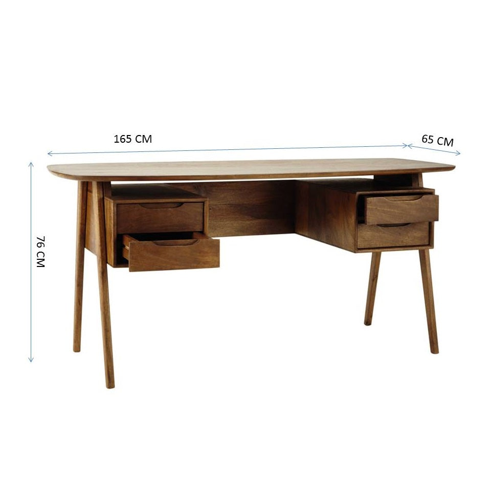 Trace Solid Sheesham Wood Study Table with Storage - 3 Years Warranty