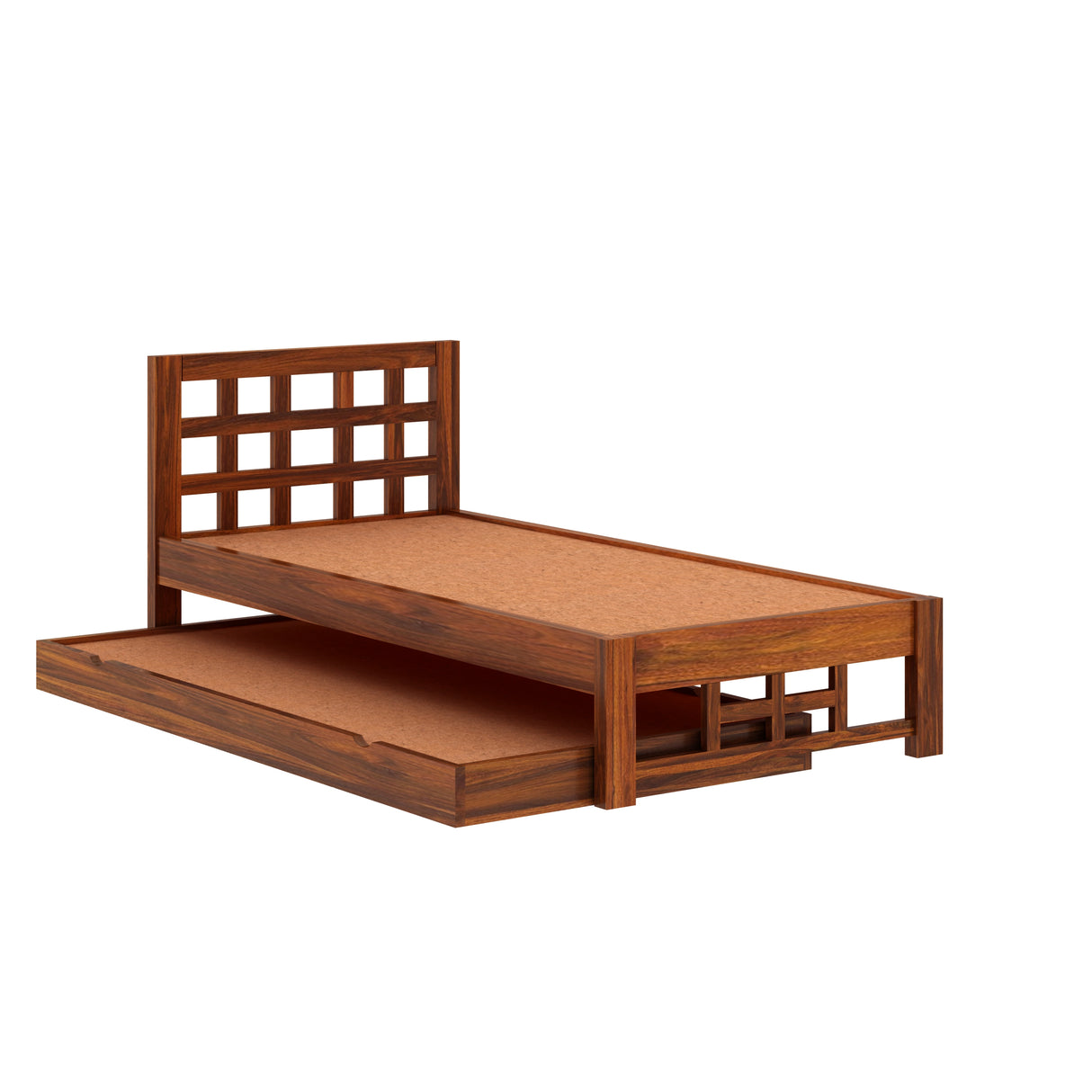 Simons Solid Sheesham Wood Single Trundle Bed - 3 Years Warranty