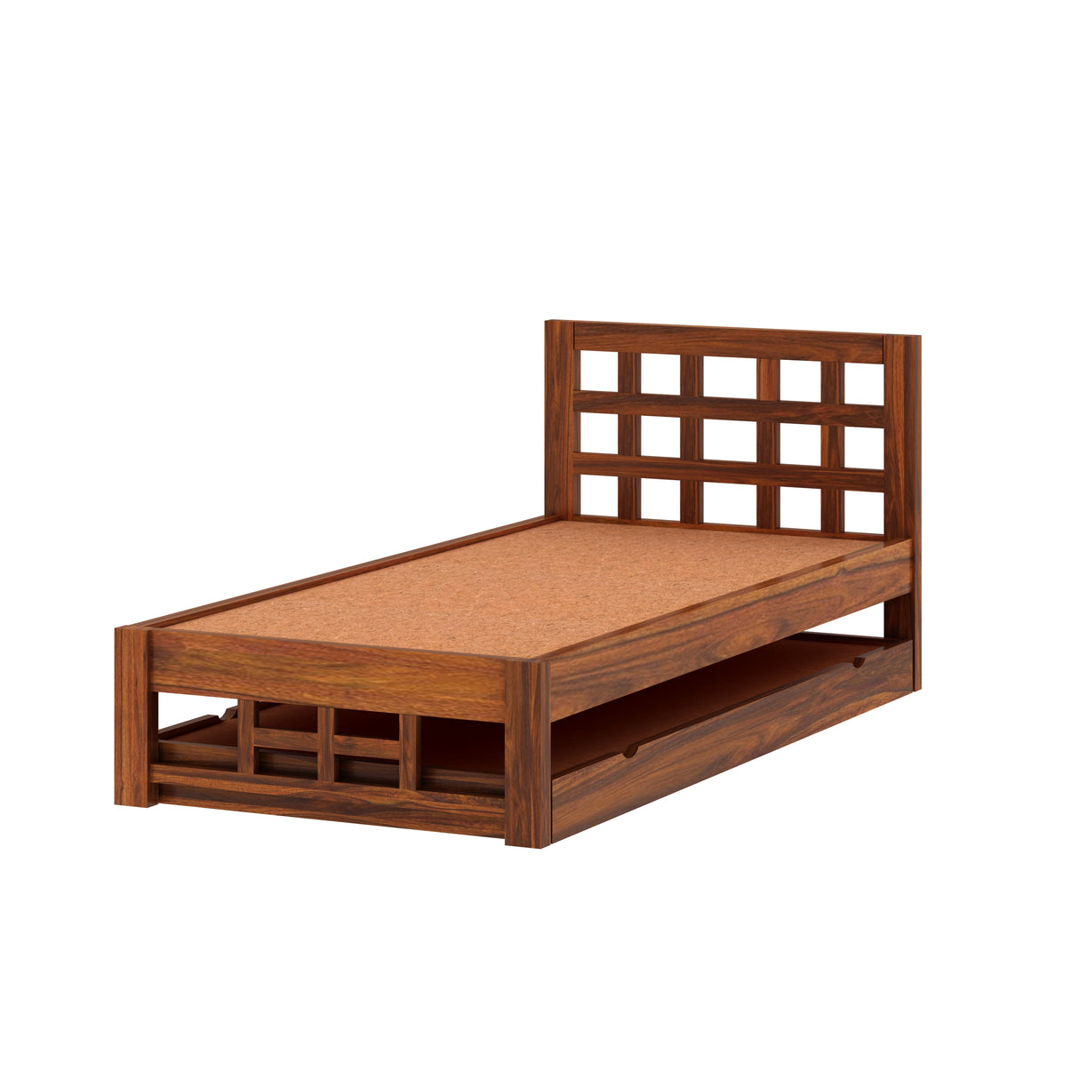 Simons Solid Sheesham Wood Single Trundle Bed - 3 Years Warranty