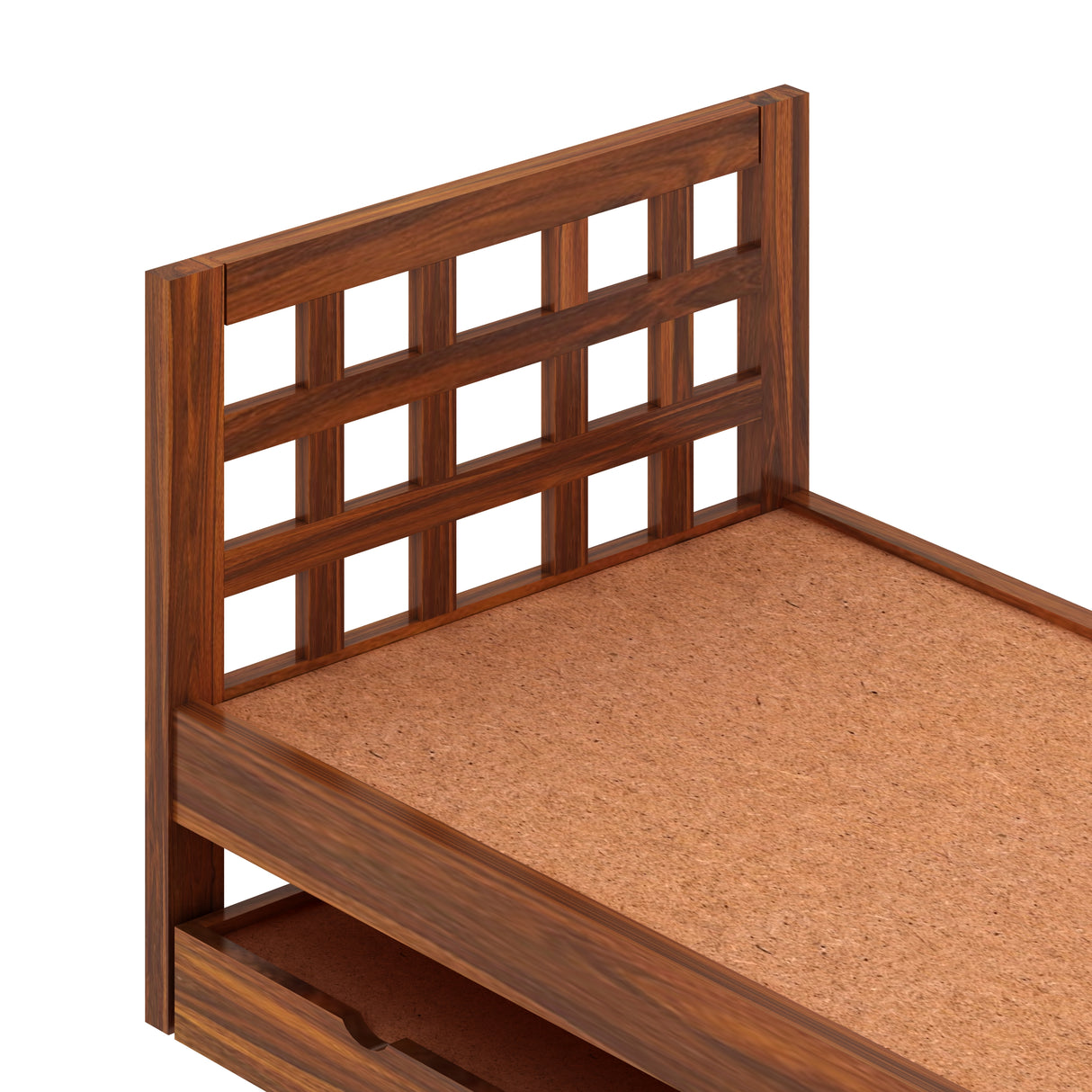 Simons Solid Sheesham Wood Single Trundle Bed - 3 Years Warranty