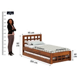 Simons Solid Sheesham Wood Single Trundle Bed - 3 Years Warranty