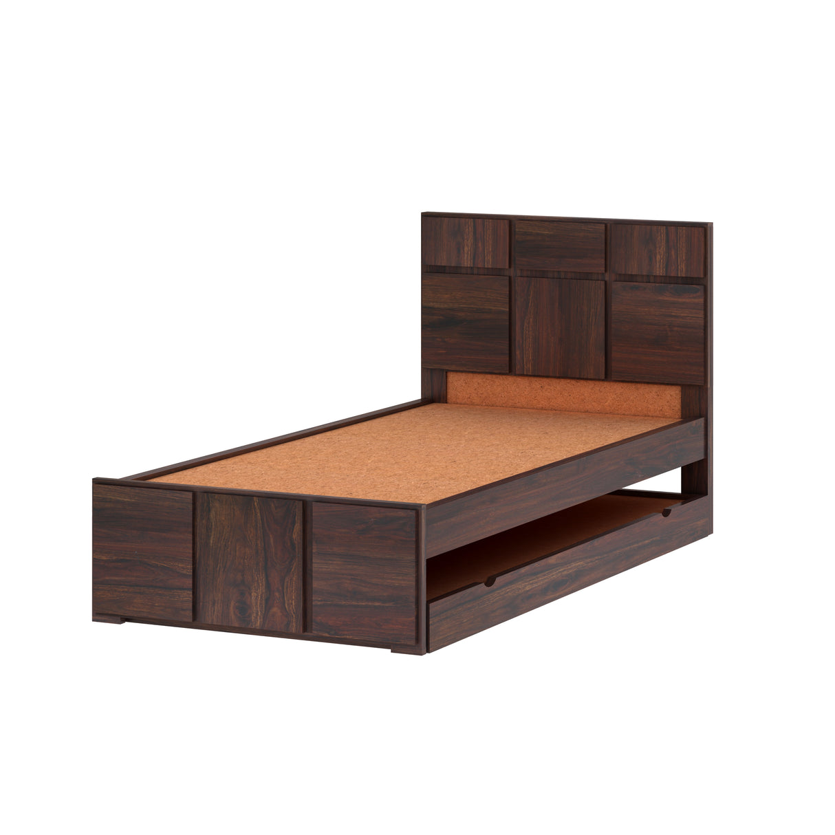 Scott Solid Sheesham Wood Single Trundle Bed Without Storage - 3 years Warranty