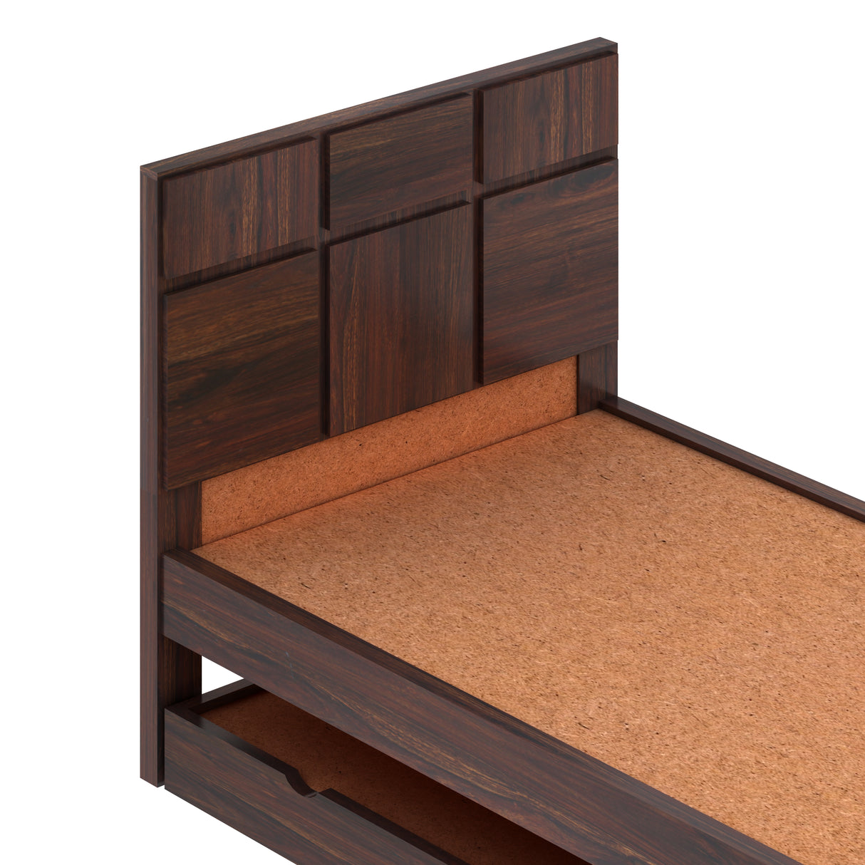 Scott Solid Sheesham Wood Single Trundle Bed Without Storage - 3 years Warranty