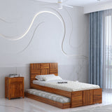 Scott Solid Sheesham Wood Single Trundle Bed Without Storage - 3 years Warranty