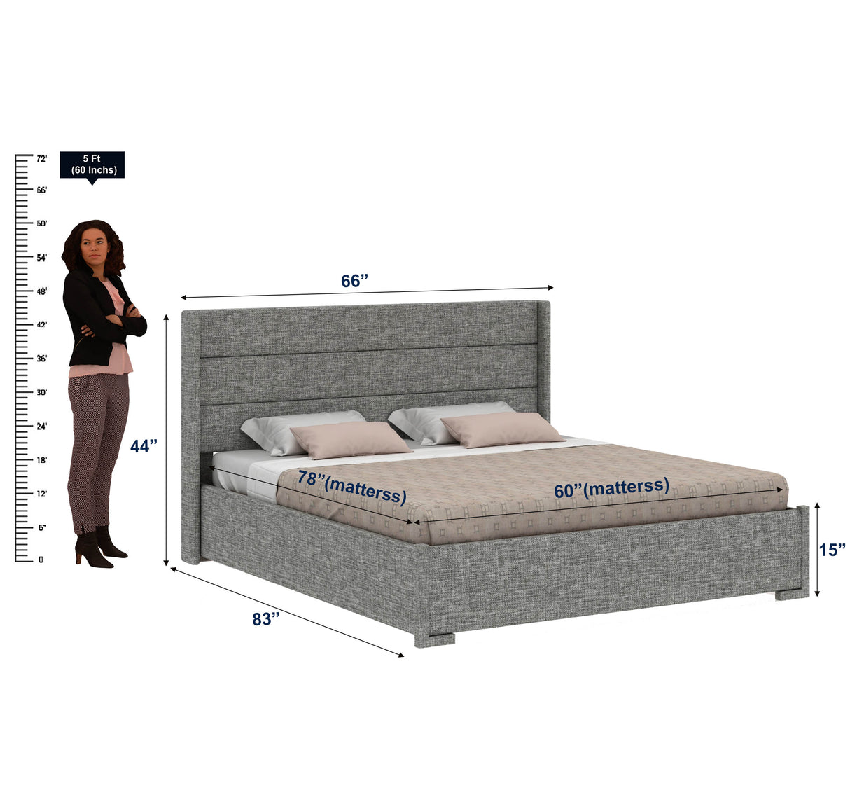 Louis Upholstered Box Storage Bed-3 Years Warranty(LUXE EDITION)