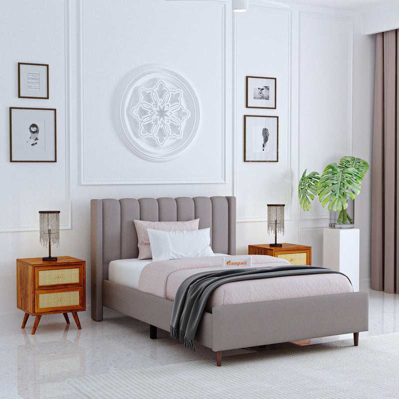 Emperor Single Size Upholstered Bed 4 Feet Without Storage-3 years Warranty(LUXE EDTION)