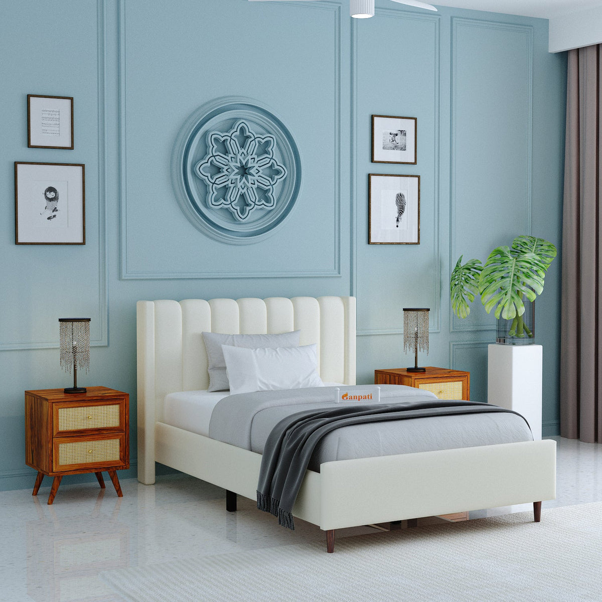 Emperor Single Size Upholstered Bed 4 Feet Without Storage-3 years Warranty(LUXE EDTION)