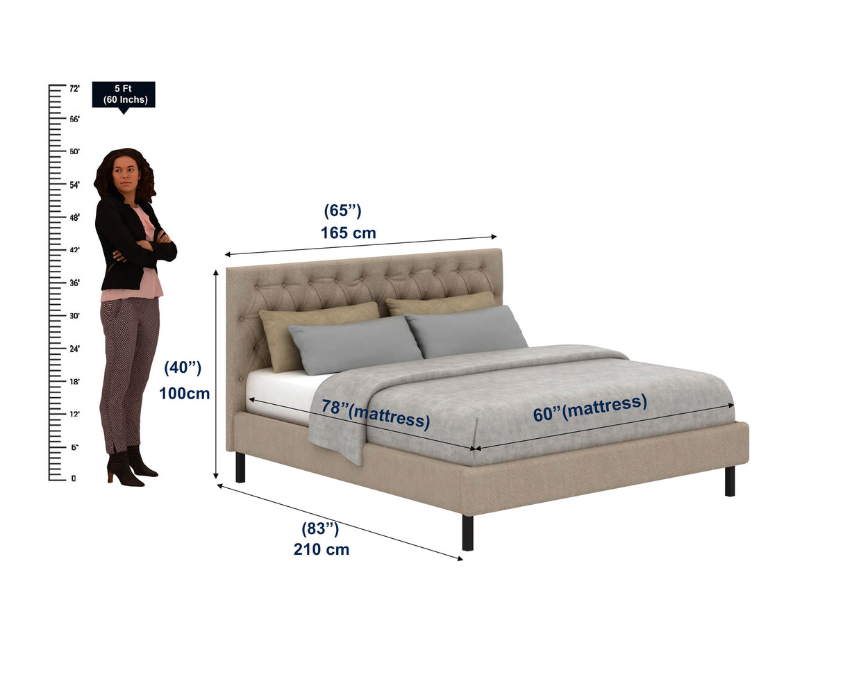 Fabrio Upholstered Without Storage Bed-3 years Warranty(LUXE EDITION)