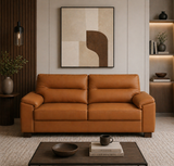 VALENTINO Three Seater Upholstered Sofa Leatherette - 12 Months Warranty - SAFFARON
