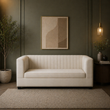 VENUS Three Seater Upholstered Sofa Velvet - 12 Months Warranty - SEASAME