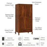 Jordan Solid Sheesham Wood Wardrobe With Two Doors and Two Drawer-3 years warranty