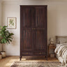 Jordan Solid Sheesham Wood Wardrobe With Two Doors and Two Drawer-3 years warranty