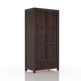 Raj Two Door and One Drawer Storage Solid Sheesham Wood Wardrobe - 3 Years Warranty