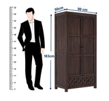 Raj Two Door and One Drawer Storage Solid Sheesham Wood Wardrobe - 3 Years Warranty